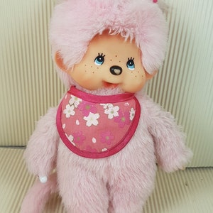 Vintage Monchhichi Girl Sakura/Cherry Blossom Pink Plush Toy 7&quot;/18cm