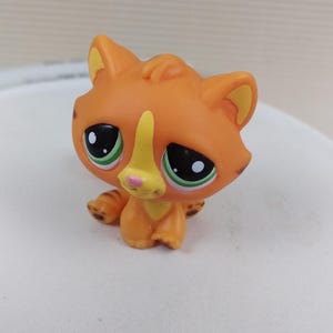 Rare Littlest Pet Shop LPS - AUTHENTIC Orange Striped Tiger Kitty Cat #1834
