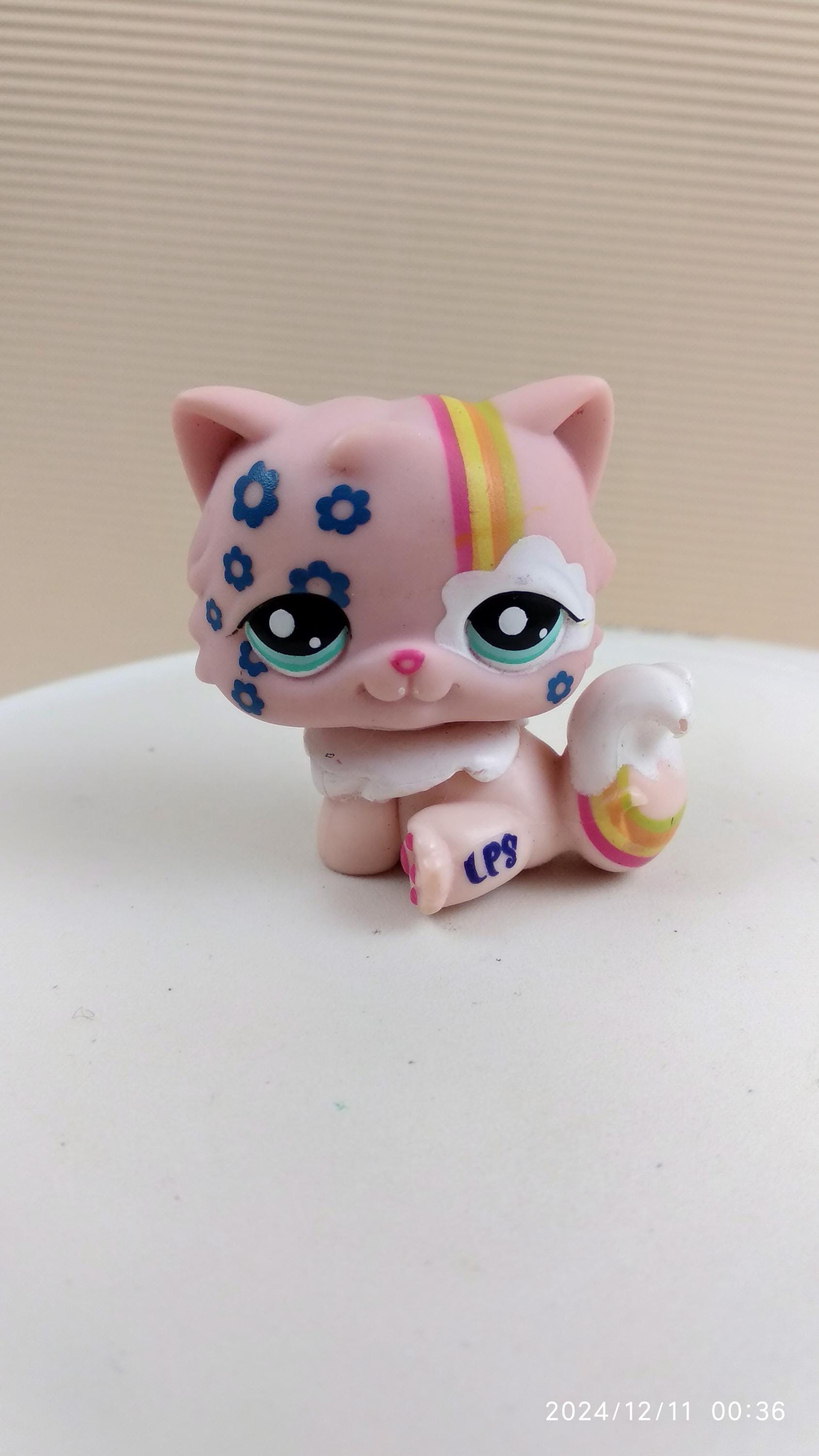 LPS Rainbow Persian Cat #1436 Authentic Littlest Pet Shop LPS