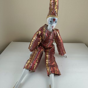 Vintage porcelain clown grey doll