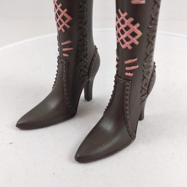 Bratz Wild Wild West Rodeo Sorya Boots Cowgirl Rare Brown Pink Stitching