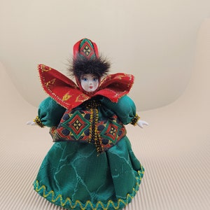 Vintage doll russian collectible folklore doll national costume