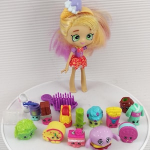 Vintage shopkins toys set with doll