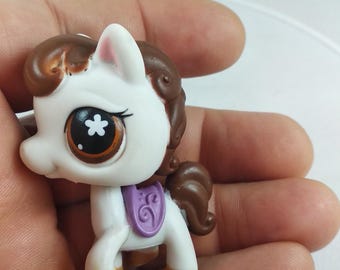 Figurine Littlest Pet Shop LPS 1621 - Cheval Tan Et Violet - Hasbro - Authentique