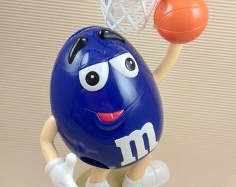Vintage M&M Peanut MM Blue Basketball Player Candy Dispense