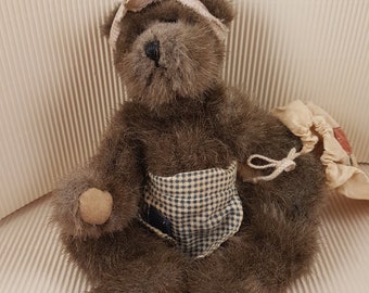 Oso de peluche vintage, juguete de peluche marrón, oso antiguo