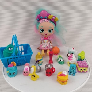 Vintage shopkins toys set with doll