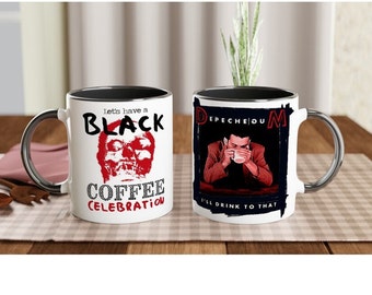 exclusive DEPECHE MODE - coffee mug - Black Coffee Celebration - ceramic - white/black