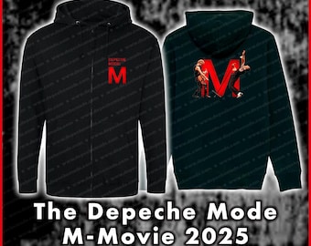 exclusive DEPECHE MODE - M - The Movie - Premium Unisex Zipper Hoodie - Black - Front/Back Print -