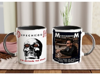 exklusiver DEPECHE MODE - Kaffeebecher - Depeche Mug - Keramik - weiss/schwarz