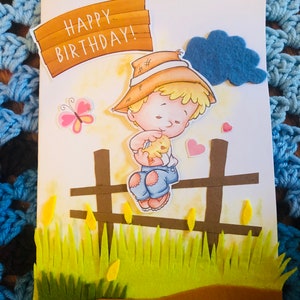 Carte d’anniversaire 3D faite à la main/Carte d’anniversaire mignonne pour les enfants/Carte d’anniversaire de dessin animé/Carte d’anniversaire unique pour les tout-petits/Message manuscrit