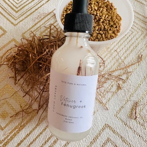 Natural Coconut Hair Oil, Handmade Organic Oil, Nourishing Oil, Hair Care Essentials, Vetiver Roots Fenugreek Seeds Oil, Vitamin E Oil