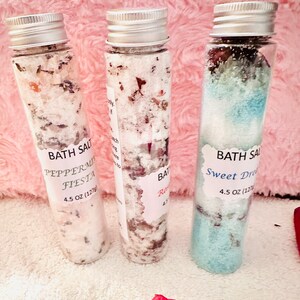 Large Test Tube Bath Salts, Natural Body Salt, Self Care, Gift for Her, organic bath salts, single bath salt, Christmas gift, bridal shower