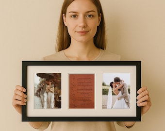 Custom Leather Photo Frame, Anniversary Keepsake, 3rd Anniversary Gift for Him Her