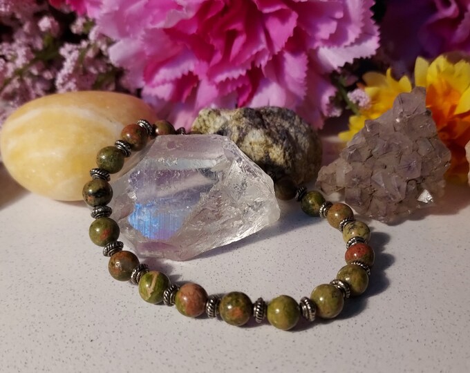 Featured listing image: Unakite bracelet for healing