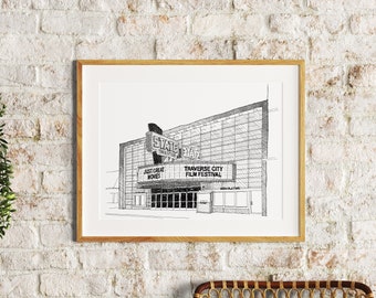 State Theatre Traverse City Print: Northern Michigan Architectural Line Drawing
