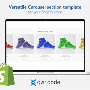 Seção Shopify pré-construída personalizável: modelo versátil de seção de carrossel para seu tema Shopify