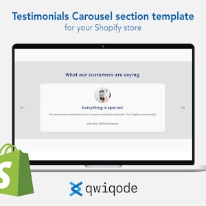 "Anpassbarer, vorgefertigter - Shop Schal ""Abschnitt: Testimonials Carousel""