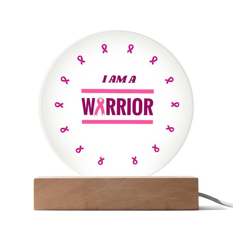 Breast Cancer Survivor Acrylic Circle Plaque Gift|october Awareness LED ...