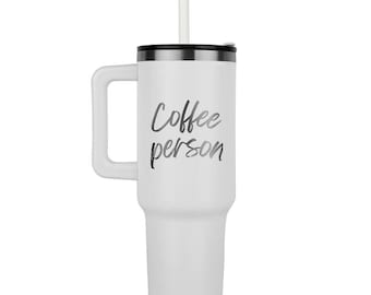 Taza de viaje aislada con vaso frío y caliente de 40 oz con tapa/vaso grabado con láser de acero inoxidable con tapa a prueba de derrames/taza personalizada para amantes del café