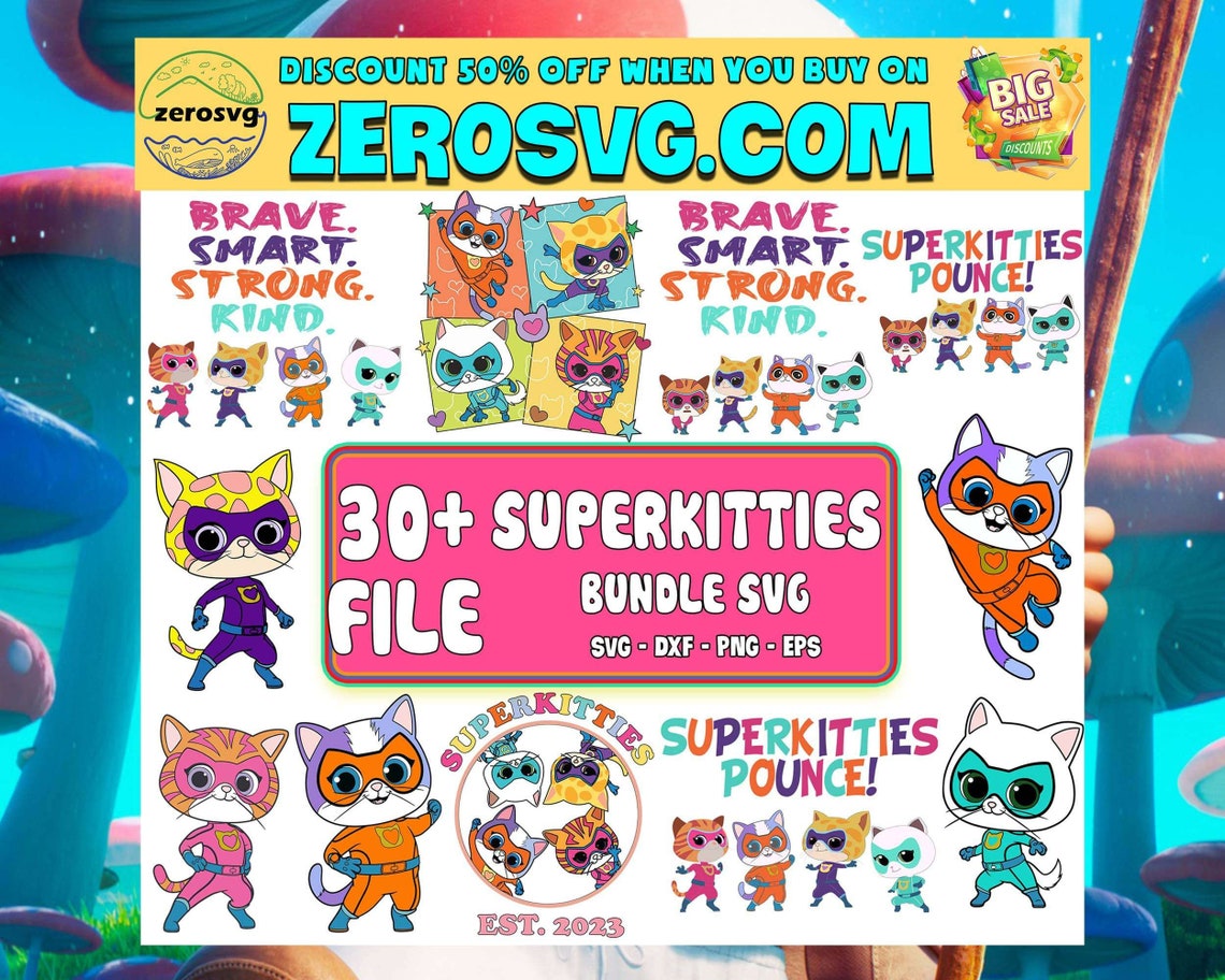 30 FILE Superkitties Bundle Svg hero Kitties Super Cats - Etsy