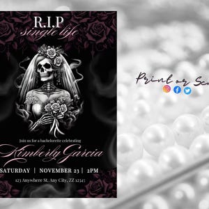 RIP Single Life Bachelorette Invitation