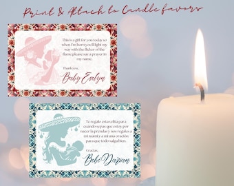 Cielito Lindo Baby Shower Candle tags! (Available in English & Spanish)