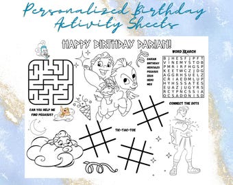Baby Hercules Birthday Activity Sheets | Personalized Digital Download