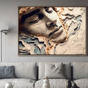 Topographische Wandkunst, Surreale Leinwanddruck, Hochwertiger Druck, Individuelles Geschenk, Einweihungsgeschenk, Trending Map Art, Einzigartiges Design