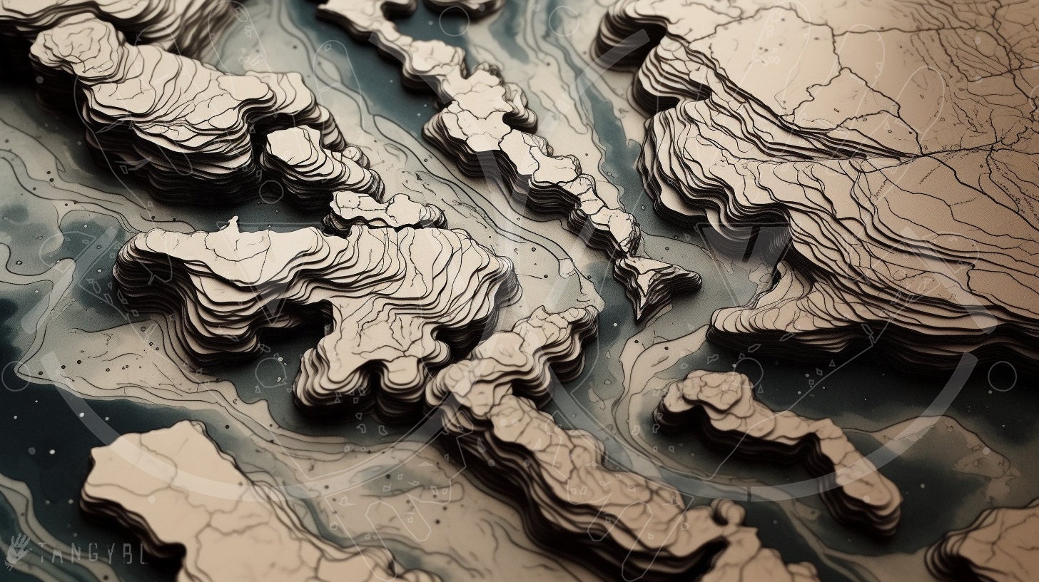 Topographic Map, Cncstyle Art, Wood Texture Digital Download, Cnc