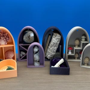 Arched Wall Niche Shelf: Boho Altar Decor, Crystal Display