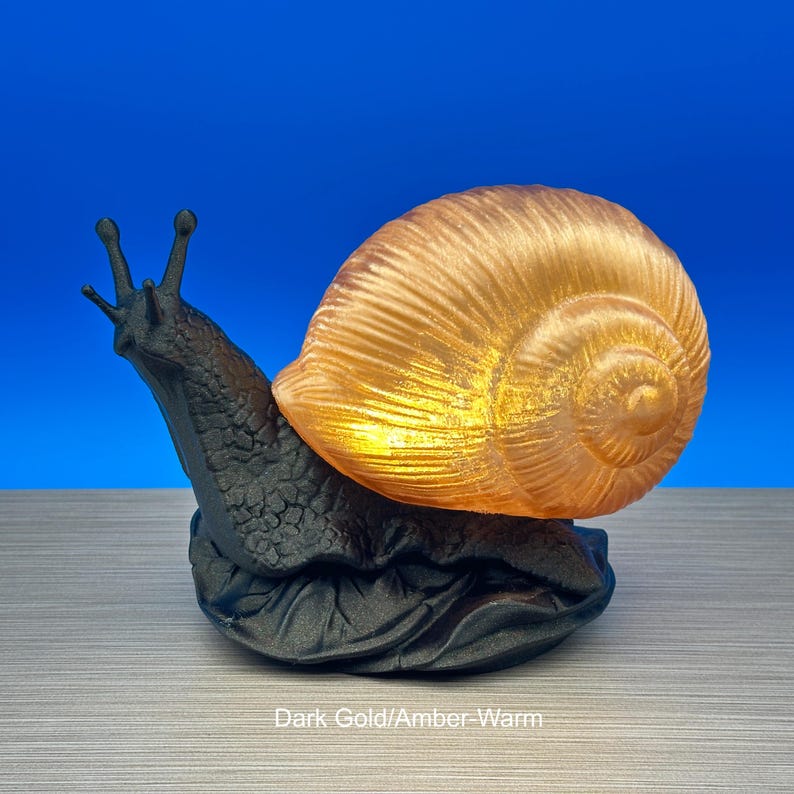 Snail Lamp Night Light Cottagecore Desktop Decor Custom Color Glow Shell Whimsical Gift Office
