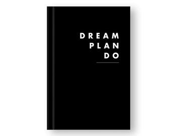 Dream, Plan, Do - Planificateur de productivité motivationnelle, Journal de réussite - Pages de planification quotidienne et hebdomadaire non datées - noir, allemand