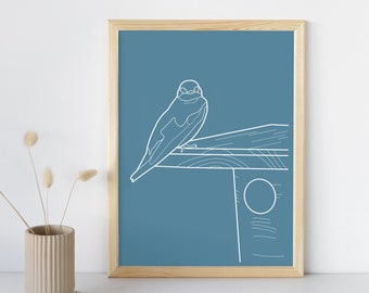 Arte de aves, arte de la naturaleza, arte imprimible, descarga instantánea, arte minimalista, arte moderno, descarga de arte, impresión de arte, arte vectorial