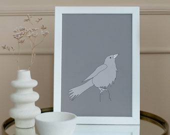 Arte de aves, arte de la naturaleza, arte imprimible, descarga instantánea, arte minimalista, arte moderno, descarga de arte, impresión de arte, arte vectorial