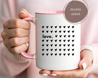 Miles apart but close at heart love hearts bff mug, sister moving away mug, mother daughter long distance gift, grandma mom and daughter mug