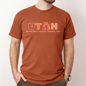 Utah national parks shirt, zion bryce canyon capitol reef canyonlands arches tshirt, utah mighty five tee, utah souvenir, moab hiking tshirt