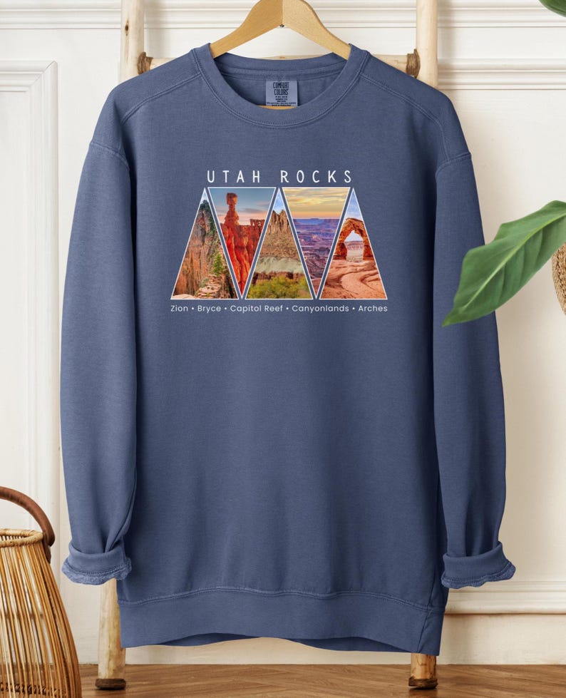 Utah rocks national parks shirt, zion bryce canyon capitol reef canyonlands arches tshirt, utah mighty five tee, utah souvenir hiking tshirt 画像 4