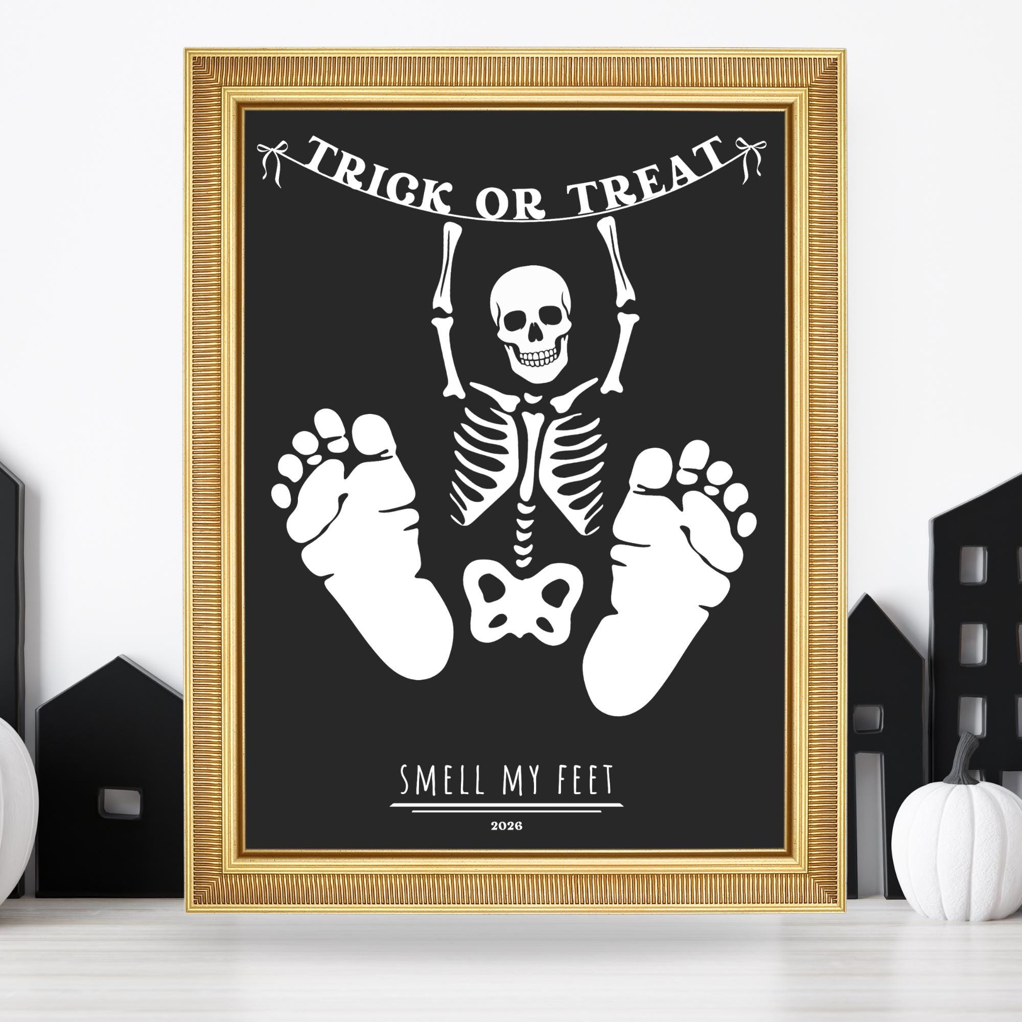 Printable Halloween Skeleton Footprint Craft, Baby First Halloween…