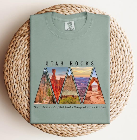 Utah rocks national parks shirt, zion bryce canyon capitol reef canyonlands arches tshirt, utah mighty five tee, utah souvenir hiking tshirt