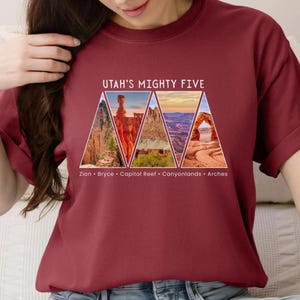 Utah national parks shirt, zion bryce canyon capitol reef canyonlands arches tshirt, utah mighty five tee, utah souvenir hiking t shirt
