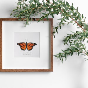 Monarch Butterfly Watercolor Art Print, INSTANT Digital Downloadable Art, Butterfly Illustration, Minimalist, Girls Country Nursery
