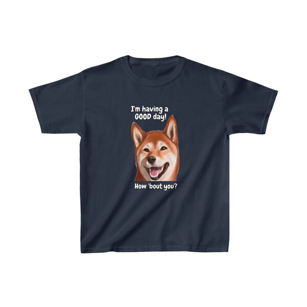 Kids Tshirt Shiba Inu Having A GOOD Day Dog Lover Gift