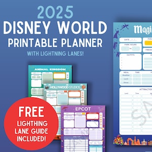 2025 WDW Daily Park Planner, Theme Park Itinerary Printable, Instant Download Printable PDF, WDW Park Checklist with Lightning Lane Guide