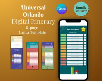 Universal Orlando Planner, Digital Itinerary Canva Template