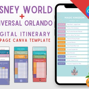 WDW + Universal Studios Theme Park Digital Planner Bundle, Orlando Theme Parks Bundle, Digital Vacation Planner, Digital Vacation Itinerary