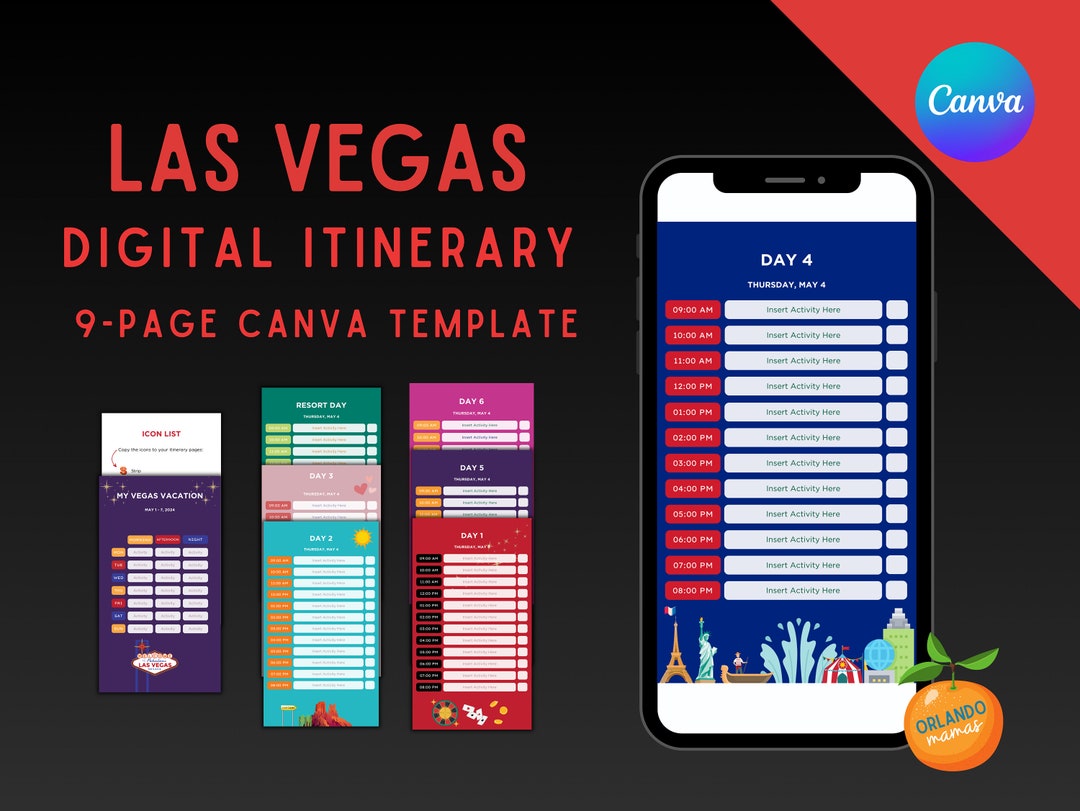 Las Vegas Vacation Planner, Las Vegas Itinerary Planner, Digital