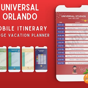 Universal Orlando Mobile Planner Universal Orlando Digital Itinerary Planner Daily Vacation Plans Universal Orlando Florida Instant Download