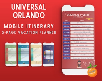 Universal Orlando Itinerary Planner, Daily Vacation Plans (Digital Download)