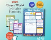 WDW Planner 2026 | Magic Kingdom, EPCOT, Hollywood Studios & Animal Kingdom + Free Lightning Lane Guide | Fillable PDF